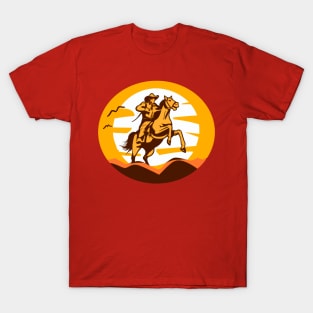 Cowboy on his rearing horse T-Shirt